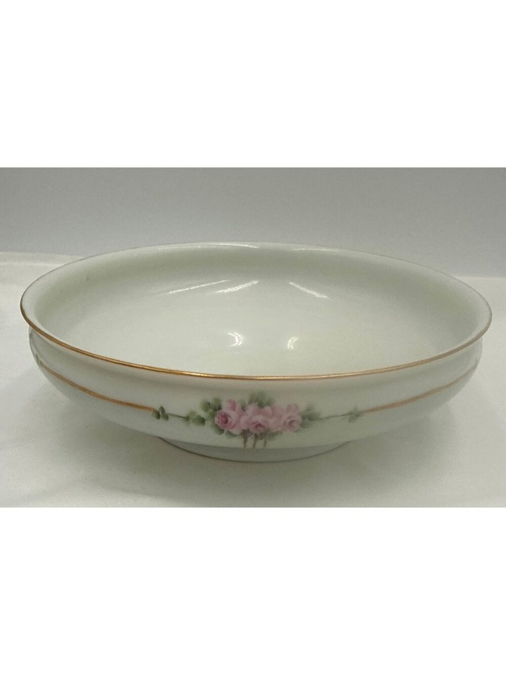 Hand-Painted Noritake Chippon 8.5" Porcelain Bowl Pink Roses & Gold Trim
